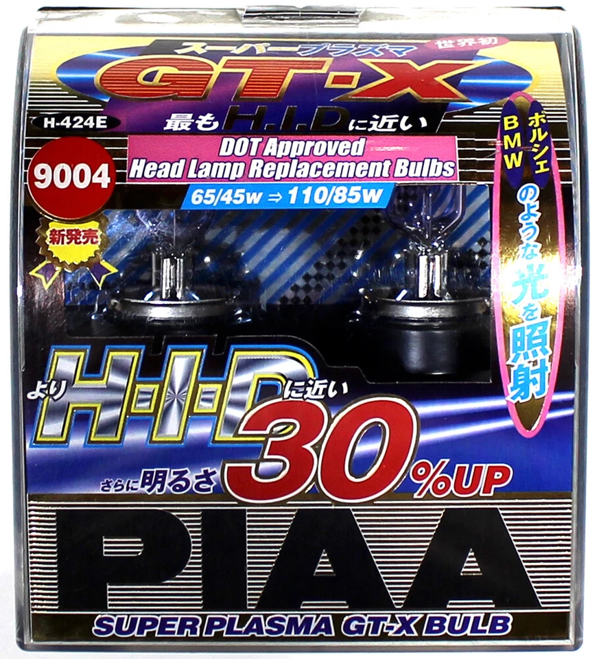 PIAA Super Plasma GT-X 9004 Headlights NEW Extreme White Bulbs H-424 DOT HB1 - Image 1 of 1