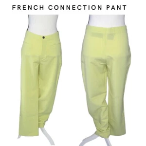 French Connection Straight Pants | Pernod Color  Neon Size 10 NWT Made In USA - Picture 1 of 11