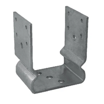 SUPPORTO STAFFA RIALZATA A U PORTA TRAVI IN LEGNO PILASTRO SOSPESO MM 80X80X130 - Immagine 1 di 2