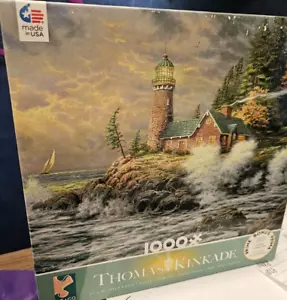 Thomas Kinkade lighthouse puzzle 1000 pieces with poster inside New 27" by 20" - Picture 1 of 2
