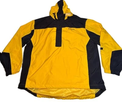 Chaps Windbreaker Track Jacket Mens Large (Fits Bigger) 1/4 Zip Yellow Black Y2K - Image 1 of 4