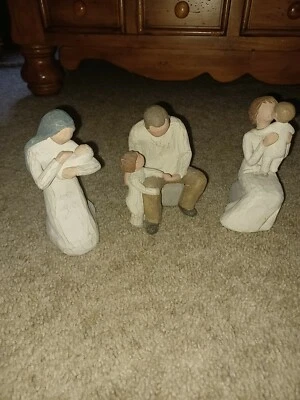 Lot Of 3 Willow Tree Figures Grandmother, Grandfather And Mary With Jesus - Image 1 of 4