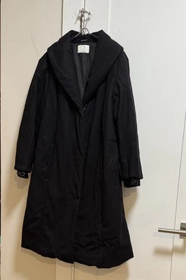 Abrigo Largo Marina Rinaldi Elegante Lana Negro Para Mujer Talla Listada USA 16,W Cinturón Foto 1 de 4