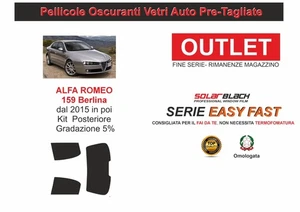 Pellicole Oscuranti Vetri Pre-Tagliata  Alfa Romeo 159 berl posteriori 5% E F - Imagen 1 de 1