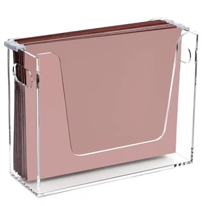 Folder File Organizer, Letter Size Acrylic Hanging File Holder with Handles, ... - Picture 1 of 7