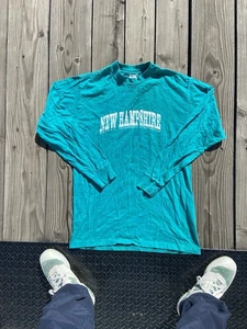 Vintage 90s New Hampshire Long Sleeve Shirt Large Made in Usa - Bild 1 von 7