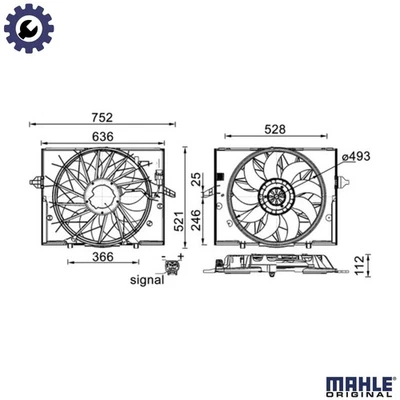 FAN ENGINE COOLING CFF 336 000S FOR BMW N46 B20 CD 2.0L 4cyl 5 SERIES 2.5L 6cyl - Image 1 of 4