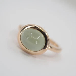 AMICI BY AL CORO RING IN 750/-ROTGOLD PREHNIT CABOCHON ca. 4,10 KARAT RW:52 - Bild 1 von 8