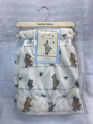 Winnie the Pooh Bear Collection Piglet Butterfly Disney Plush Baby Blanket NEW - Image 1 of 4