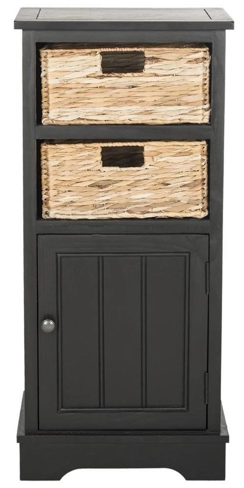 American Homes Collection Connery Distressed Black Cabinet - Image 1 of 4