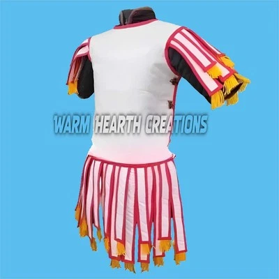 Handmade Padded Subarmalis Roman Style Armor Gambeson for LARP & SCA | Red/Beige - Image 1 of 3