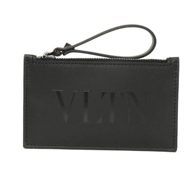 VALENTINO VLTN Logo Repujado Cremallera Tarjetero 1Y0P0540BHY Monedero Becerro... Foto 1 de 4