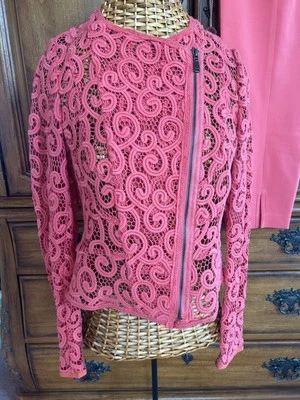 PRECIOSA Chaqueta y Pantalones de Encaje Coral Elie Tahari para Mujer Talla 10-12 Foto 1 de 4