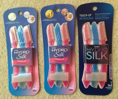 NEW SEALED (Lot of 3) Schick Hydro Silk Touch-Up Disposable Razors 3 ct. ea. = 9 - Image 1 of 3