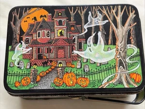 Vintage Halloween Keller Charles Kurki Litho Spukhaus Dose Süßigkeiten Behälter - Bild 1 von 11