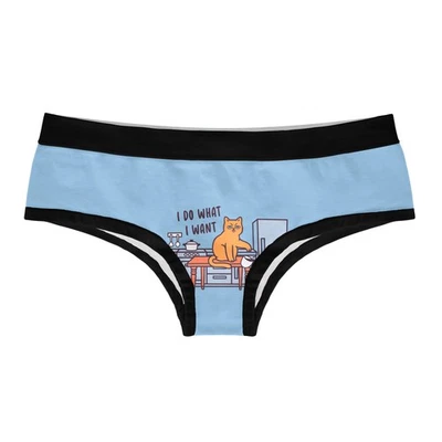 Womens I Do What I Want Cat Panties Funny Kitten Saying Gift for Wife Mom - Image 1 of 4