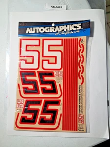 Autographics 55 Red Black Racing Number Decal Sheet 170-55 Vintage USA - Picture 1 of 1