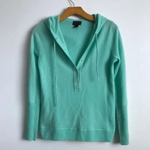 Suéter Henley con capucha verde azulado pequeño J Crew para mujer - Imagen 1 de 7