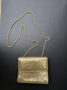 Whiting And Davis International Mesh Gold Vintage Schultertasche - Bild 1 von 11