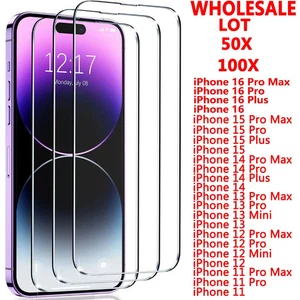 Wholesale Bulk Lot Tempered Glass Screen Protector For iPhone 17 16 Pro Max Air - Picture 1 of 22