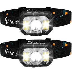 Head Lamp 2 Pack, USB Type-C Motion Sensor Rechargeable Headlamp, 6 Modes Ult... - Bild 1 von 7