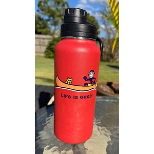 Life is Good Rot 32oz Weite Öffnung Edelstahl Wasserflasche - Bild 1 von 8
