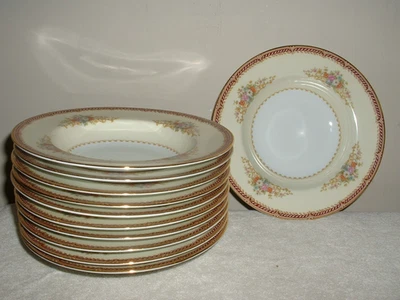 Lot of 11 Noritake China Mystery #179 8 1/4" Rimmed Soup Bowls - Image 1 of 3