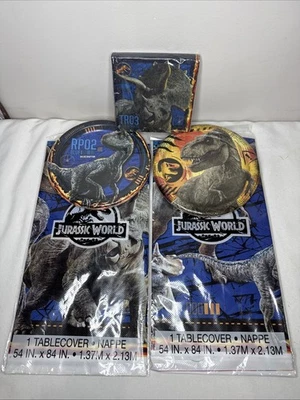 Guardanapos e pratos de festa de aniversário JURASSIC WORLD Fallen Kingdom 2 toalhas de mesa - Imagem 1 de 4