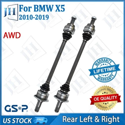 OE Rear Pair Left Right CV Axle Shaft Set for 2010-19 BMW X5 X6 L6 V8 AWD - Image 1 of 4
