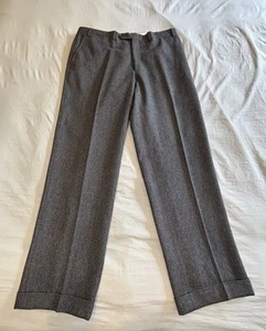 Canali Dress Pants Men’s 32x28.5 Gray Flat Front Cuffed Wool - Picture 1 of 7