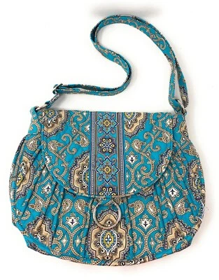BOLSO DE MONTAR VERA BRADLEY TOTALMENTE TURQ RETIRADO EXCELENTE NUEVO SIN ETIQUETAS Foto 1 de 4