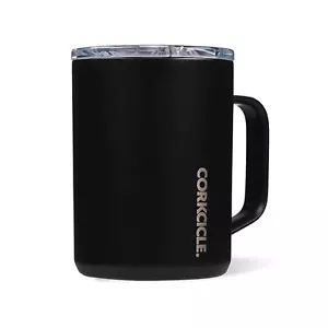 Corkcicle Matte Black Triple Insulated Stainless Steel Travel Coffee Mug 16oz. - Picture 1 of 9
