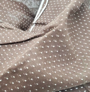 Brown Swiss Dot Fabric VTG .5 yrdx 34" extra scraps included 1950/60's cut/clean - Picture 1 of 3