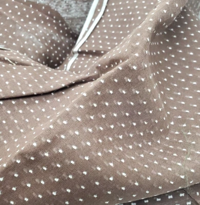 Brown Swiss Dot Fabric VTG .5 yrdx 34" extra scraps included 1950/60's cut/clean - Image 1 of 3