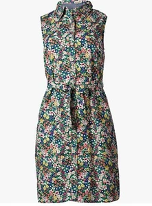Tommy Hilfiger Mujer Sin Mangas Ditzy Floral Cinturón Camisa Vestido Bolsillos Preppy - Imagen 1 de 13