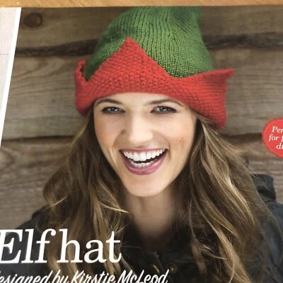 Christmas Gift Knitting Pattern Christmas  Hat Festive Elf Hat Pattern - Image 1 of 4