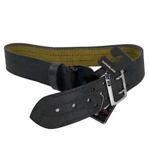 Safariland Belt Sz 28 872 Suede Lined Contour Chrome Buckle Black 2.25 in Nylon - Picture 1 of 8
