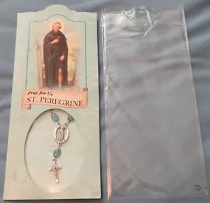 COLLANA Rosario PEREGRINO Perline Acquamarina Frati Francescani dell'Espiazione - Foto 1 di 4