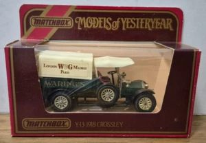 Y 13 1918 Crossley Waring`S Models of Yesteryear Matchbox mit J Box Dach creme - Bild 1 von 2