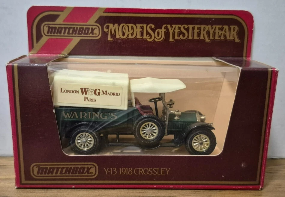 Y 13 1918 Crossley Waring`S Models of Yesteryear Matchbox mit J Box Dach creme - Bild 1 von 2