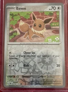 166/197 Eevee : Reverse Holo Card : SV03 Obsidian Flames Pokemon TCG - Picture 1 of 7