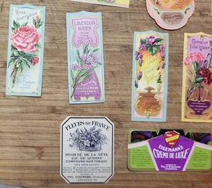 Lot of 14 early 1900s Perfume Bottle Labels Phil Eisemann Lancaster Pennsylvania - Picture 1 of 4
