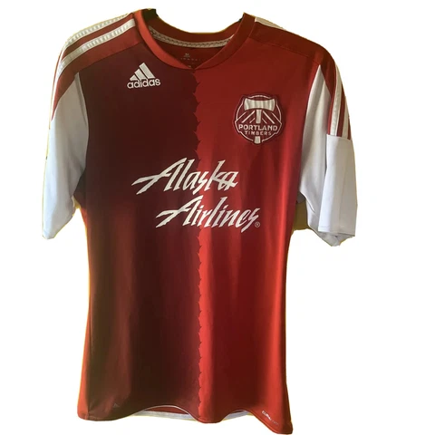 Adidas MLS Portland Timbers Soccer Jersey Mens  Size Small Red FIFA Futbal Cover