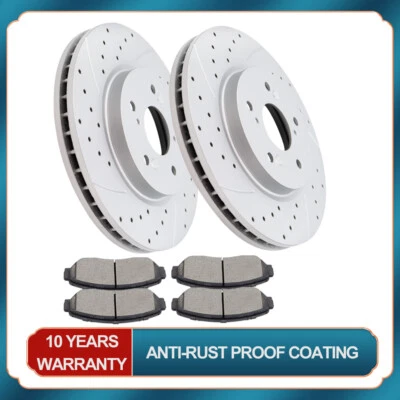 296mm Front Disc Brake Rotors + Ceramic Brake Pads for 2007 - 2016 Honda CR-V - Image 1 of 4