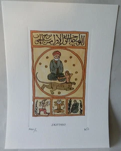 ASTROLOGIE VINTAGE 1990 AL KITAAB NUMMERIERT STERNZEICHEN SCHÜTZE SIGNIERT PRATT 32/50 - Bild 1 von 2