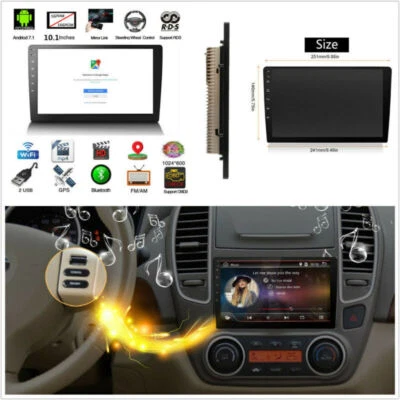 10.1" Ultra thin Touch Car Android 8.1 Stereo Radio 2DIN Head GPS Wifi Blueteeth - Image 1 of 4