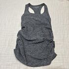 Beyond Yoga The Bump Sz M Maternity Yoga Tank Top Racer Back Heather Gray Ruched
