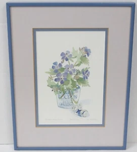 Original 1985 Rie Munoz Signed Lithograph Print "Grey Poupon” 84/750 Violets - Picture 1 of 8