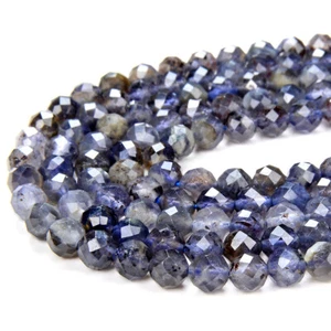 3MM Natural Iolite Gemstone Grd AA Micro Faceted Round 15.5 inch (80009418-P31) - Picture 1 of 3