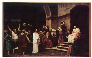 Christ Before Pilate, 1881, Michael de Munkacay (1844-1900) --POSTCARD - Imagen 1 de 2